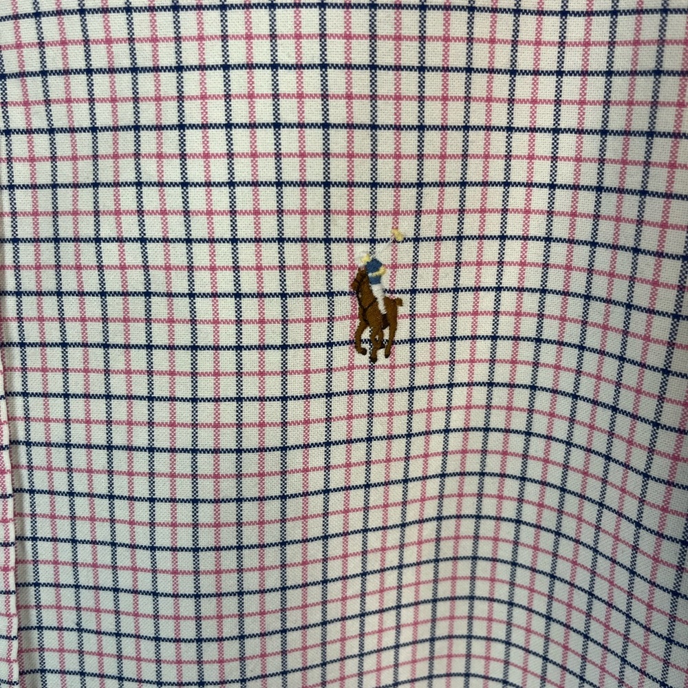 Ralph Lauren men’s classic fit white blue and‎ pink plaid long sleeve button L - Picture 3 of 5